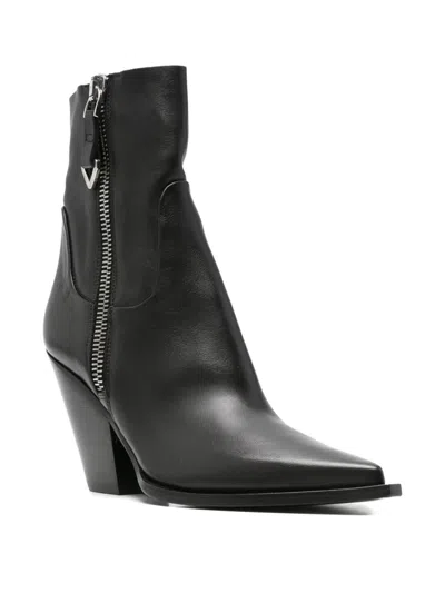 Elena Iachi 90mm Pointed-toe Ankle Boots In Black