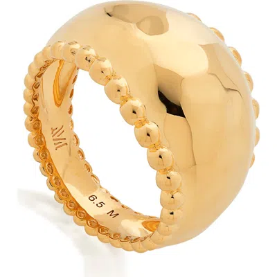 Monica Vinader Gold Plated Vermeil Silver Deia Beaded Ring In Gold