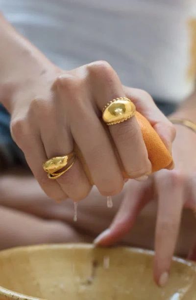 Monica Vinader Gold Plated Vermeil Silver Deia Beaded Ring In Gold