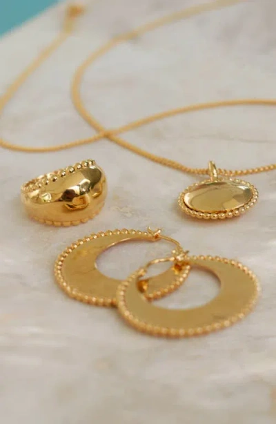 Monica Vinader Gold Plated Vermeil Silver Deia Beaded Ring In Gold