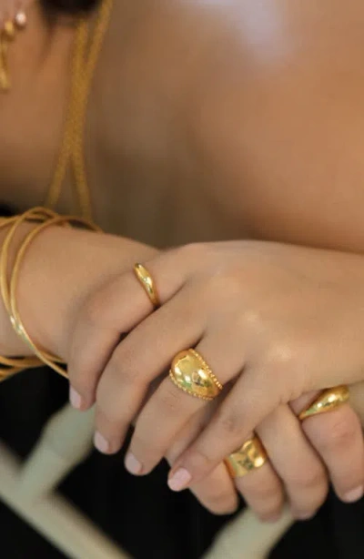 Monica Vinader Gold Plated Vermeil Silver Deia Beaded Ring In Gold