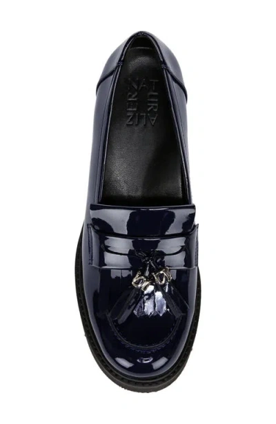 Naturalizer Desmond Womens Leather Penny Loafers In Blue