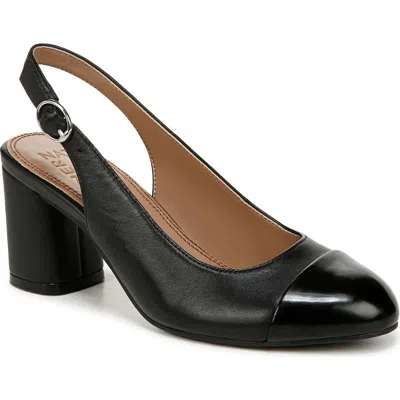 Naturalizer Sophie Womens Leather Round Toe Slingback Heels In Black