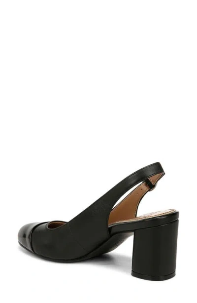 Naturalizer Sophie Womens Leather Round Toe Slingback Heels In Black