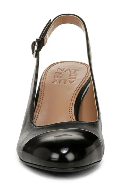 Naturalizer Sophie Womens Leather Round Toe Slingback Heels In Black