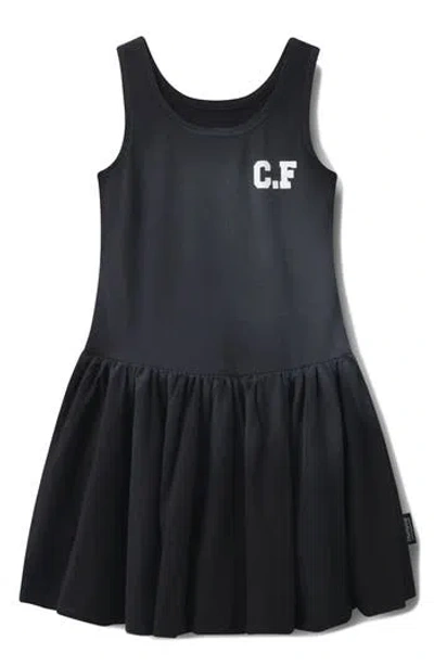 Nununu Kids' Party Fit & Flare Sleeveless Cotton Dress In Black