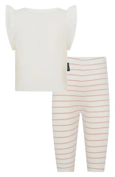 Tiny Tribe Ciao Ciao Ruffle Top & Leggings Set In Pink