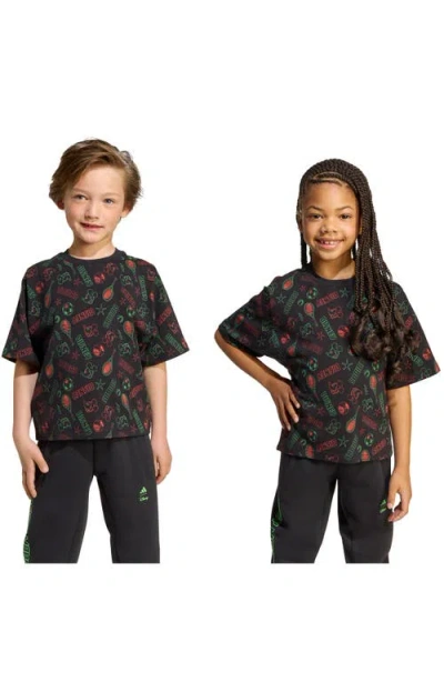 Adidas Originals X Disney Oversize Allover Print T-shirt In Multi