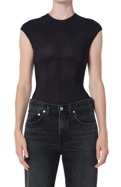 Agolde Aura Stretch-jersey Bodysuit In Black