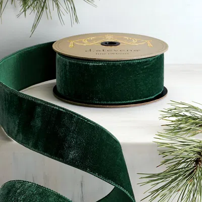 Frontgate Tonal Velvet Ribbon In Green