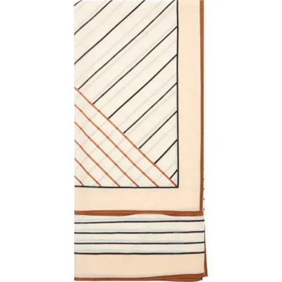 Mango Selection Geometric Print Wool Scarf In Neutral
