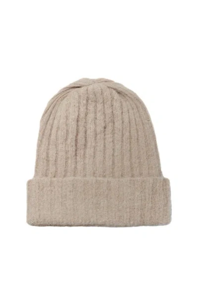 Hyer Goods Upcycled Alpaca Wool Chunky Rib Beanie In Neutral