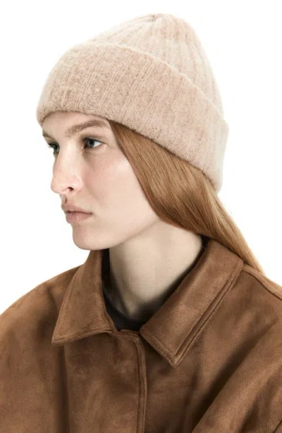 Hyer Goods Upcycled Alpaca Wool Chunky Rib Beanie In Neutral