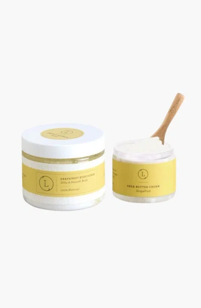 Lizush Reviving Set With Grapefruit Shea Butter And Body Scrub In Neutral