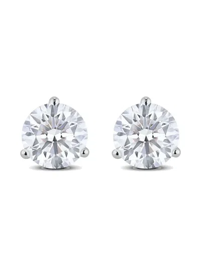 Tilla 14k White Gold Lab-grown Diamond Stud Earrings In Metallic