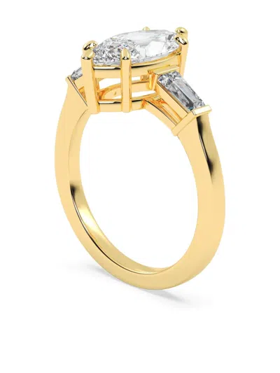Tilla 14k Yellow Gold Diamond Three Stone Ring In Gold