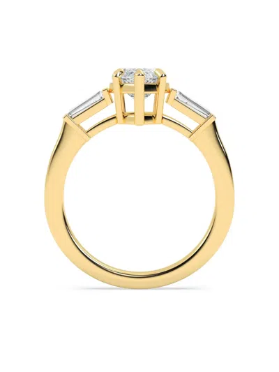 Tilla 14k Yellow Gold Diamond Three Stone Ring In Gold