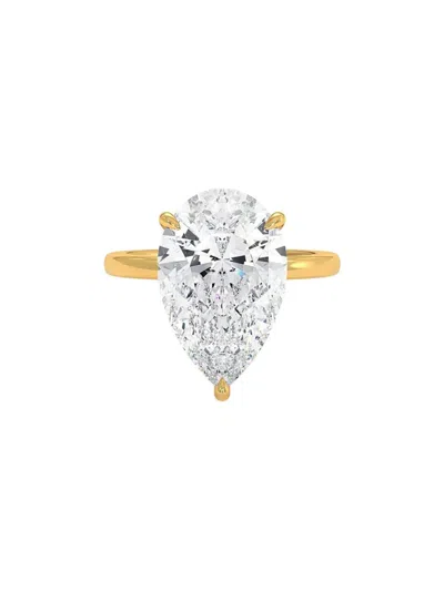 Tilla 14k Yellow Gold Pear Lab Grown Diamond Ring In Gold