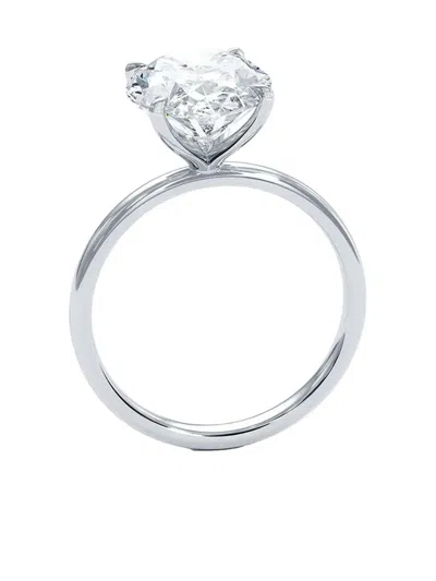 Tilla 14k White Gold Lab-grown Diamond Solitaire Ring In Silver