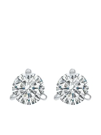 Tilla 1.25 C Martini-set Round Lab Grown Diamond Solitaire Stud Earrings With Pushback In Silver