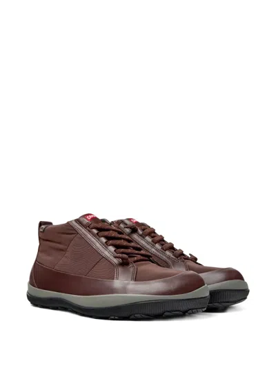 Camper Peu Pista Lace-up Rubber-sole Sneakers In Brown