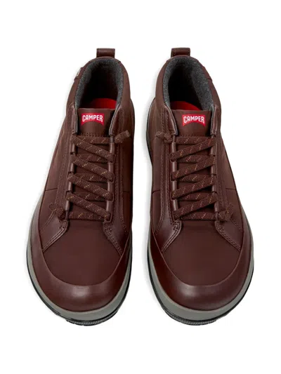 Camper Peu Pista Lace-up Rubber-sole Sneakers In Brown