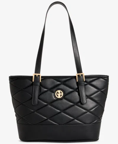 Giani Bernini Large Quilted Tulip Tote, Exclusively At Macy's In Black
