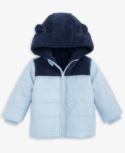 First Impressions Baby Boys Hooded Mixed Media Jacket Velour Top Pants Macys Exclusive In Blue