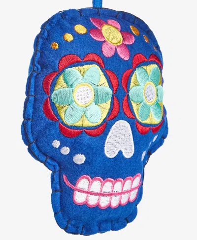 Holiday Lane Day Of The Dead Fabric Skull Ornament, Macy's Exclusive In Transparent