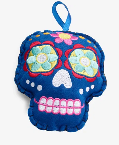 Holiday Lane Day Of The Dead Fabric Skull Ornament, Macy's Exclusive In Transparent