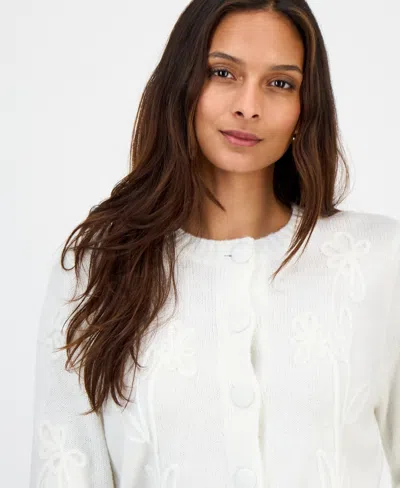 And Now This Women's Soutache-trim Cropped Cardigan, Macy's Exclusive In White