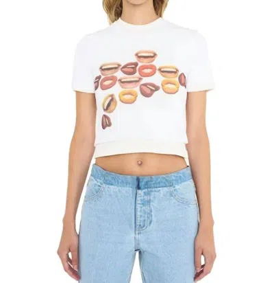 Christopher Esber Chatter Sheer Overlay Baby Tee In White In White