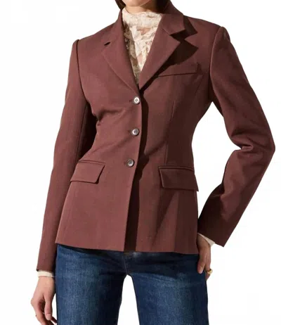 Astr Valor Single Breasted Blazer In Plum Brown In Brown