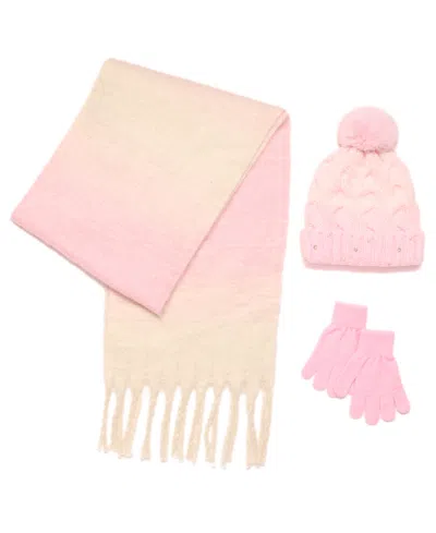 Inmocean Big Girls 3-piece Hat, Gloves, And Scarf Set In Multi