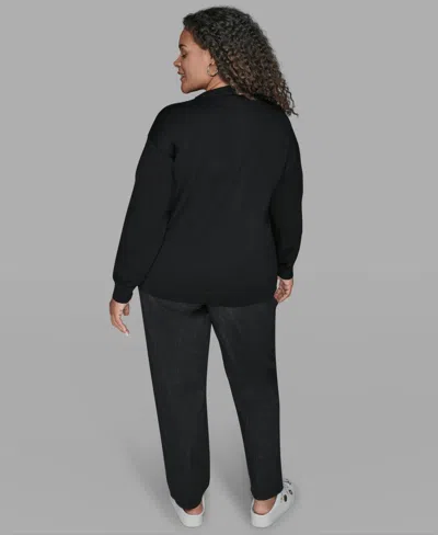 Karl Lagerfeld Plus Size Embellished Amour Sweater In Black