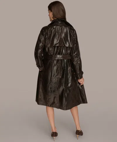 Donna Karan Women's Double Breasted Belted Trench Coat In Brown