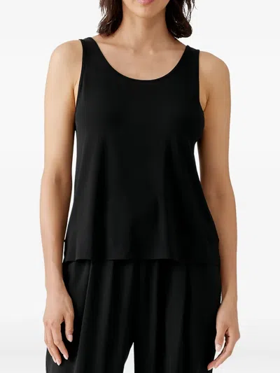 Eileen Fisher Stretch Jersey Knit Scoop Neck Tank In Black In Black