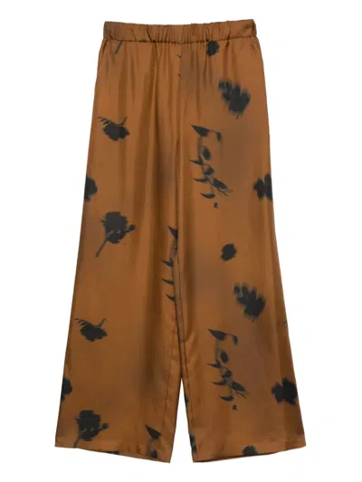 Max Mara Seidenhose Mit Blumen-print In Multi
