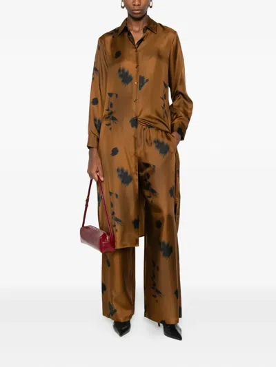 Max Mara Seidenhose Mit Blumen-print In Multi
