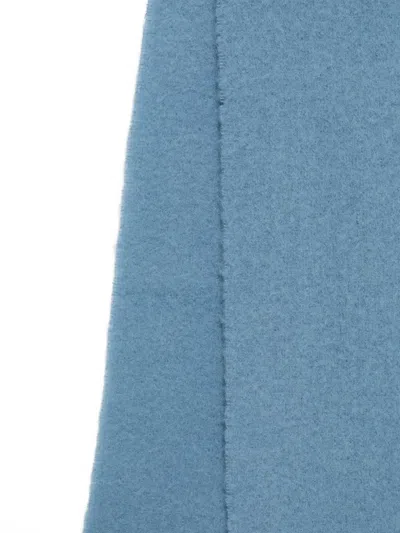 Maison Kitsuné Rectangular Scarf Fringed Edges In Blue