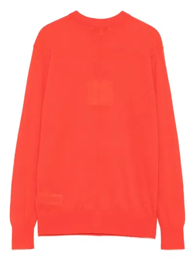 Tibi Crew-neck Panelled Sweater In Red