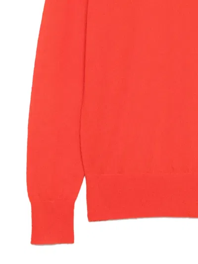 Tibi Crew-neck Panelled Sweater In Red
