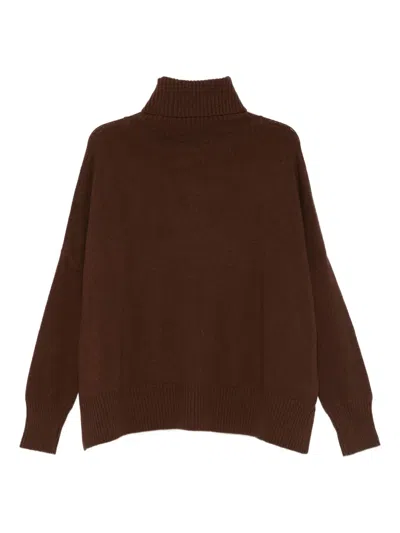 Ma'ry'ya Roll-neck Sweater In Brown