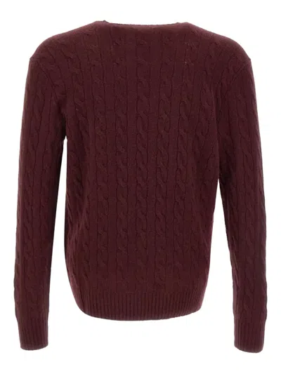 Polo Ralph Lauren Ralph Lauren Cable Knit Jumper Burgundy In Burgundy