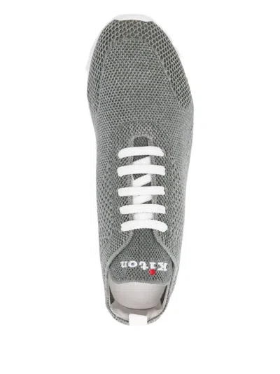 Kiton Fits Mesh Sneakers Pull Tab Rubber Sole In Gray