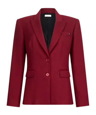 Liu •jo Liu Jo Dark Red Blazer Featuring Peak Lapels In Red