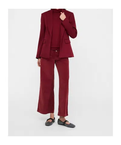Liu •jo Liu Jo Dark Red Blazer Featuring Peak Lapels In Red