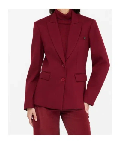 Liu •jo Liu Jo Dark Red Blazer Featuring Peak Lapels In Red