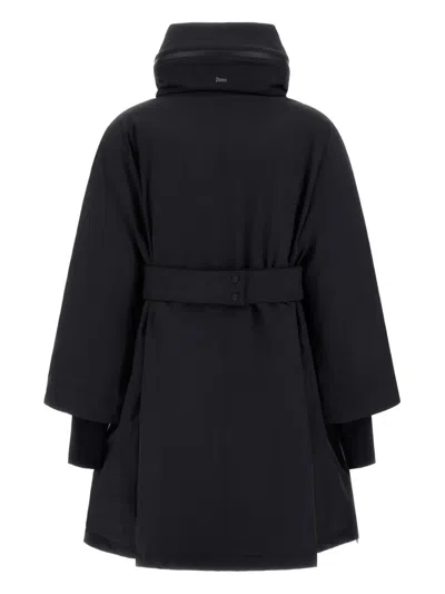 Herno 2 Layer Windstopper A-shape Jacket In Black