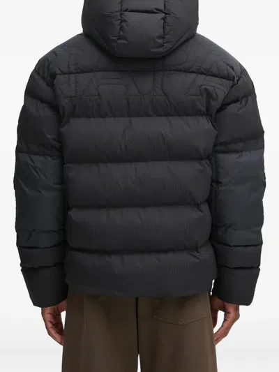 Napapijri Hooded Quilted Jacket Pockets In Black